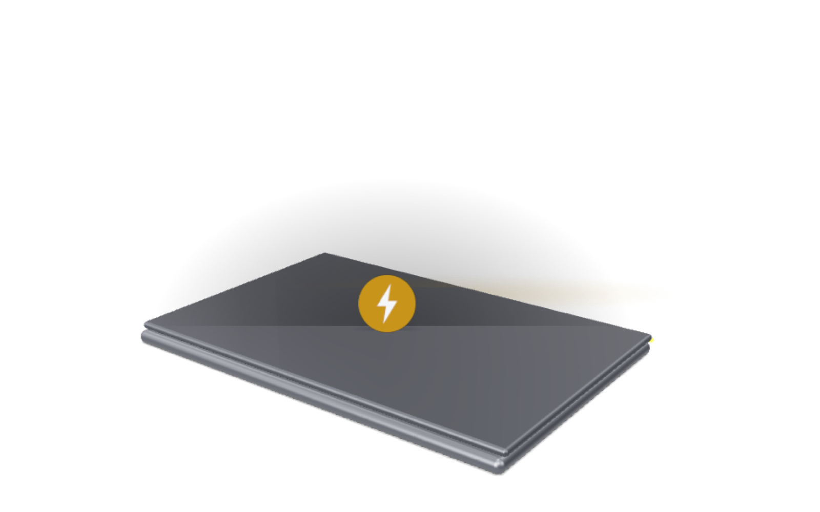 MacBook with lid closed, still running